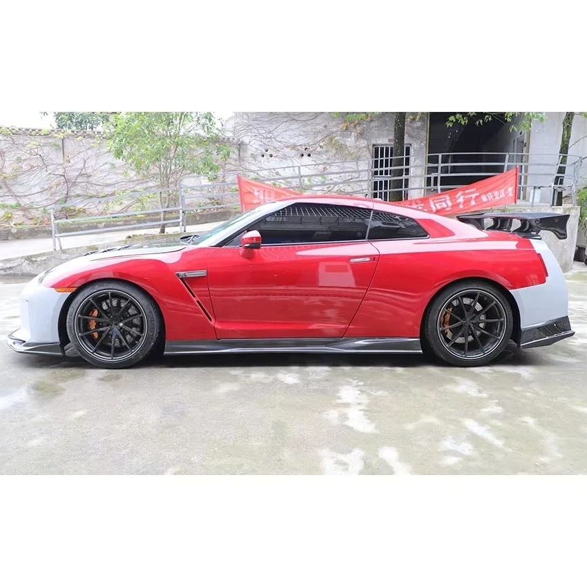 Top Secret Style Carbon Fiber Side Skirts For  GTR R35 Body Kit 2008-2019 Car Parts